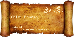 Csiri Rebeka névjegykártya